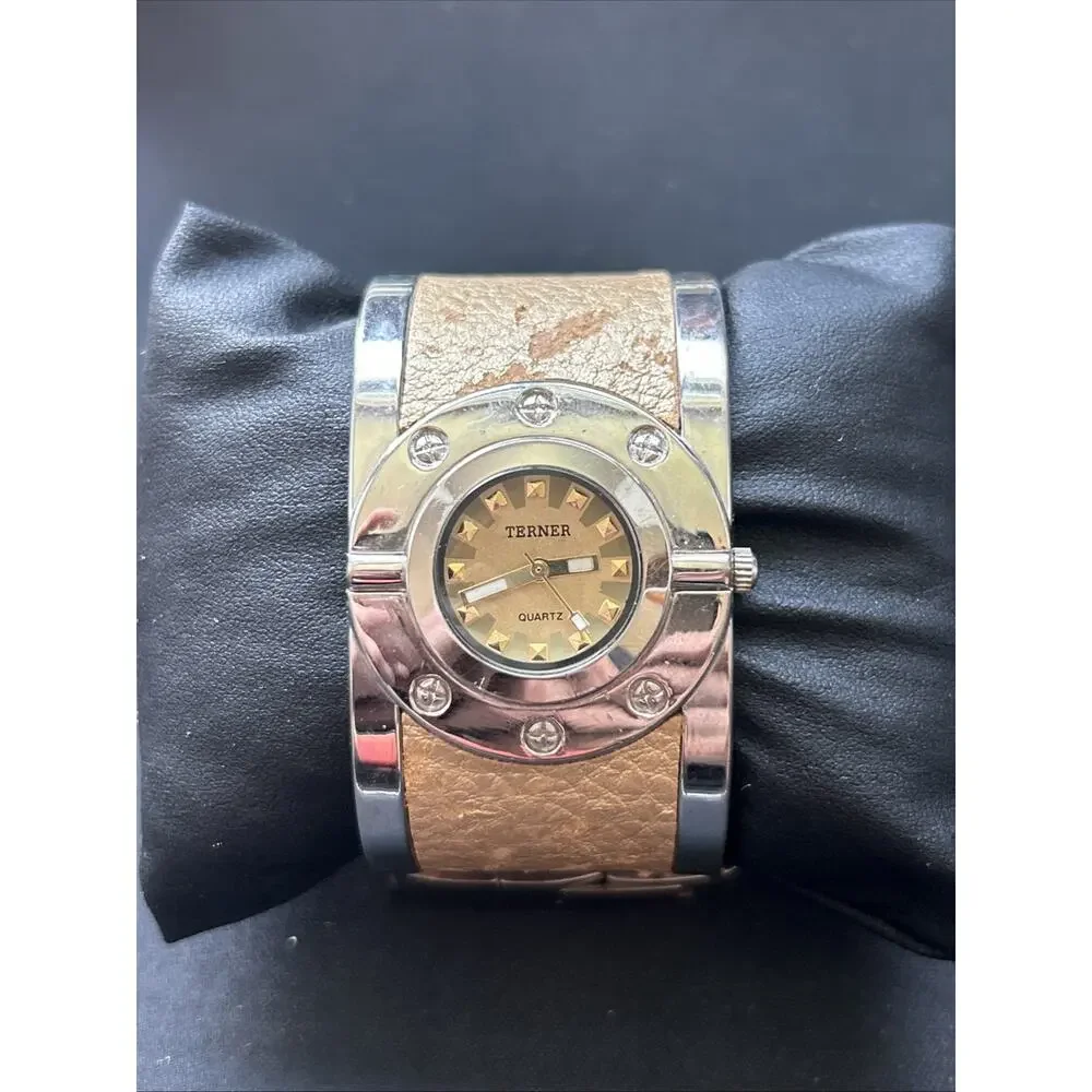 Terner Two Tone Women’s Quartz Cuff Watch